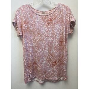 Cupio Blush Women’s Print Short Sleeve Top Blouse Size Small